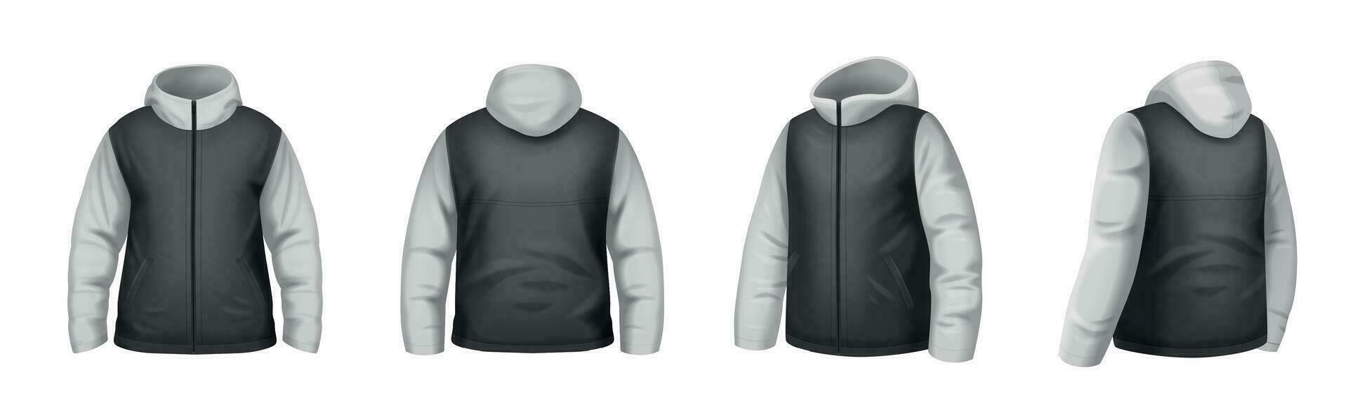 Jacket Mockup Realistic Set vector