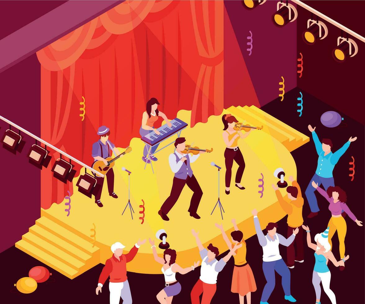 Isometric Band Performance vector