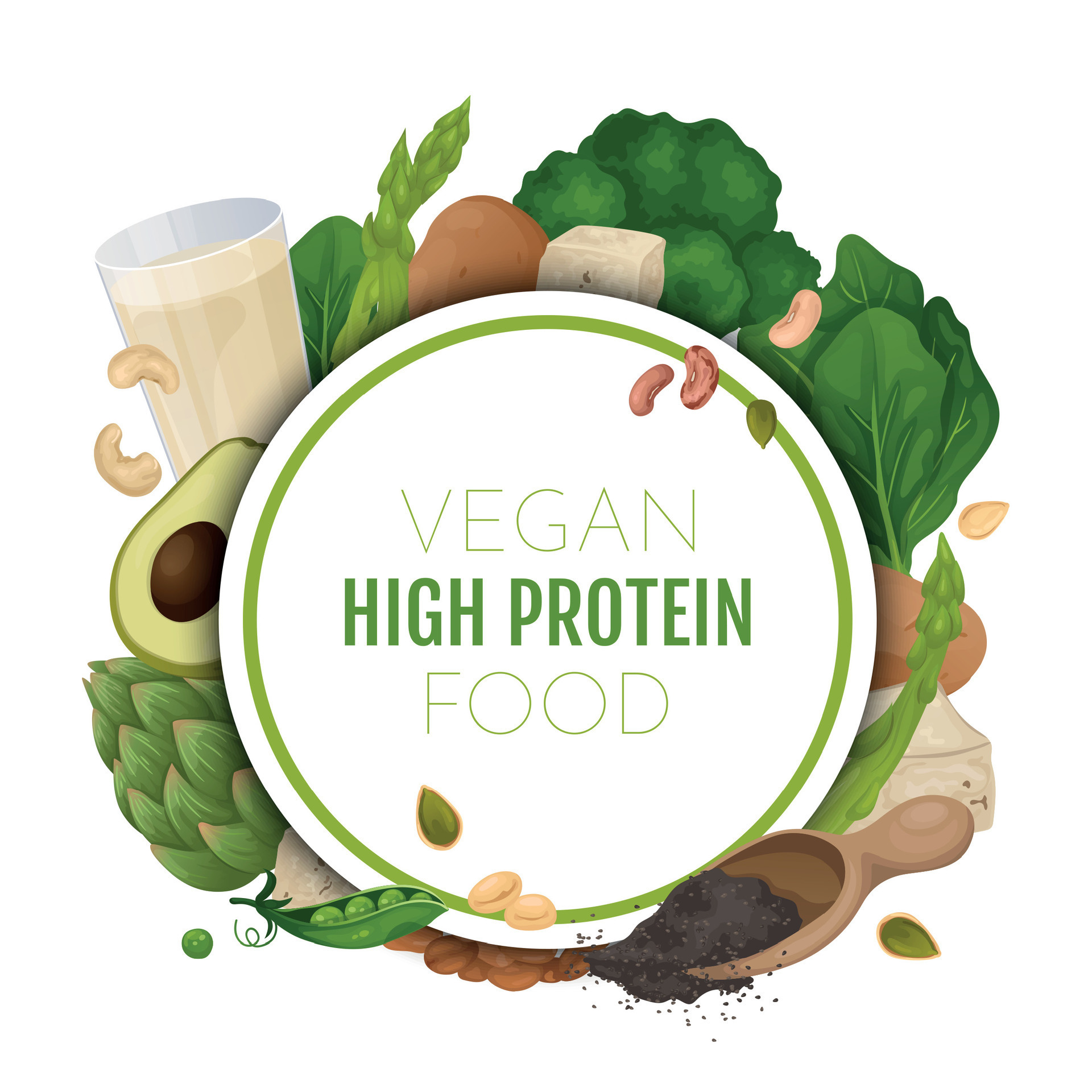 High Protein Food Frame 24774548 Vector Art at Vecteezy