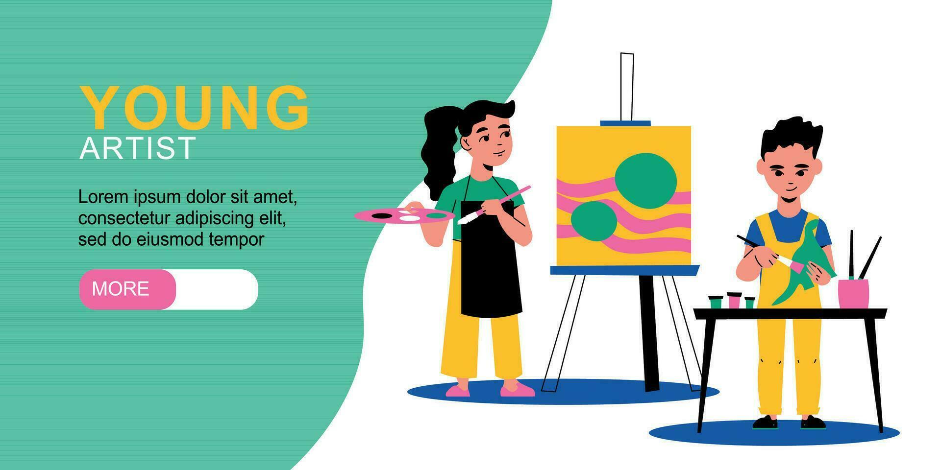 Young Artist Horizontal Banner vector