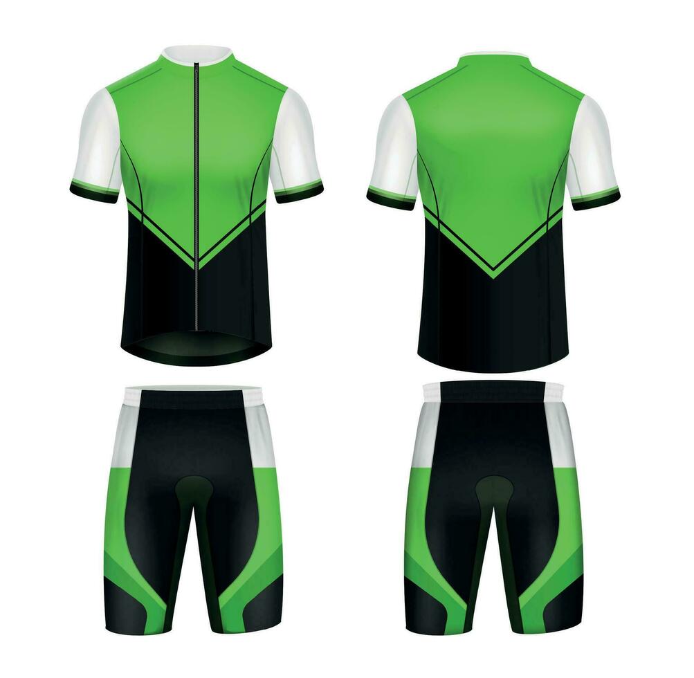 Cycling Jersey Realistic Set vector