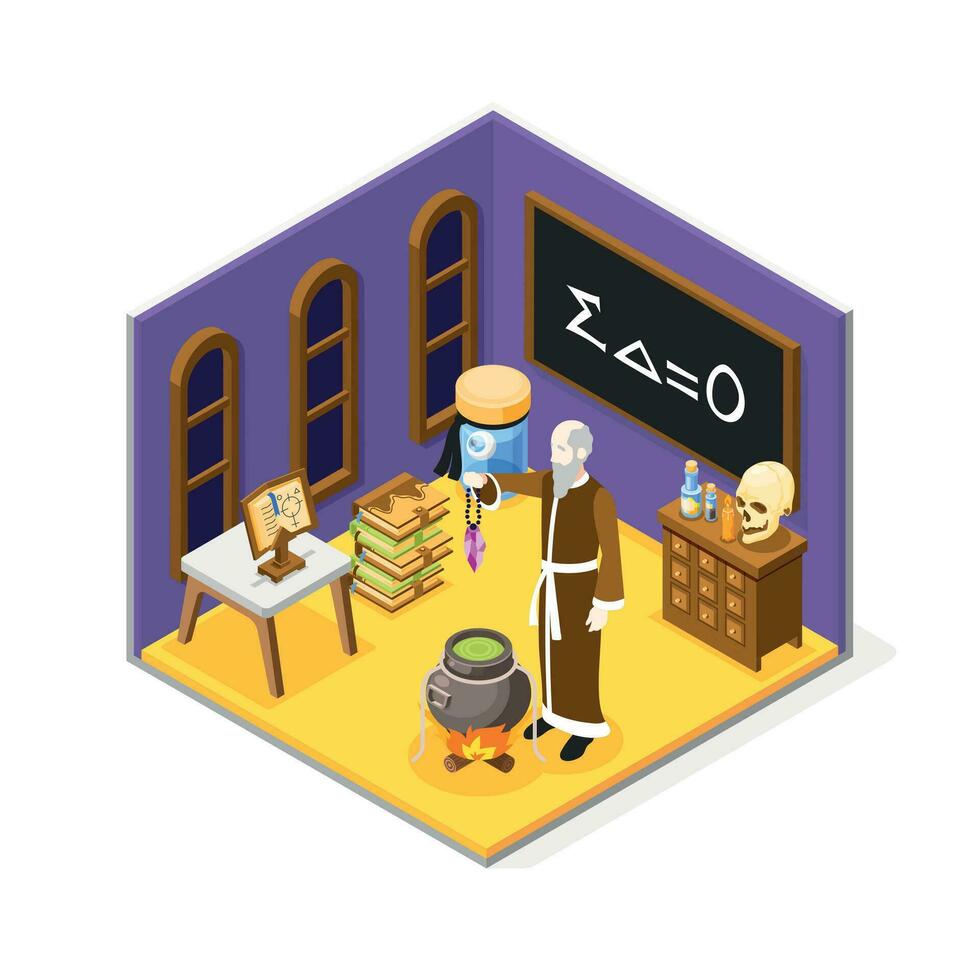 Alchemy Isometric Composition vector