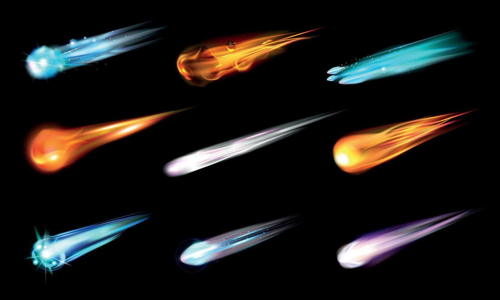 Space Meteor Comet Set vector