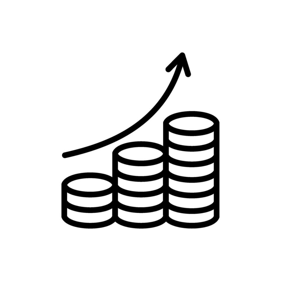 Increasing revenue icon vector