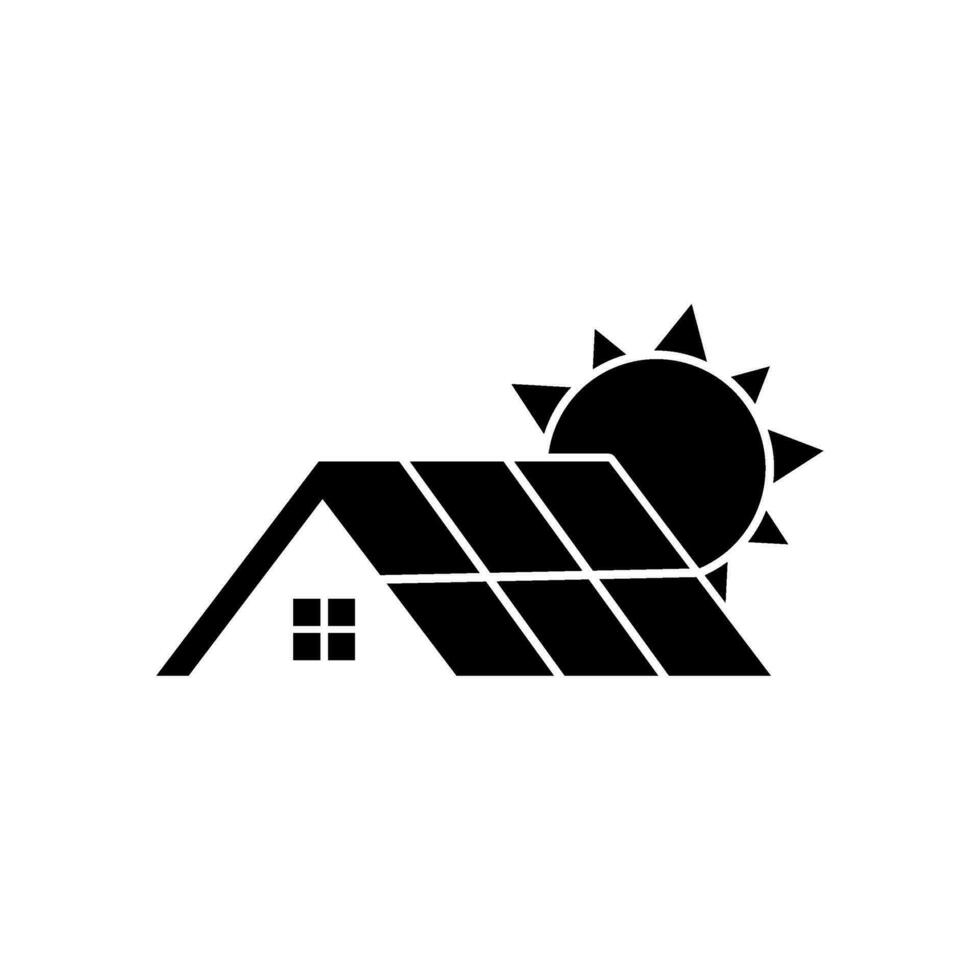 solar panel techo vector icono