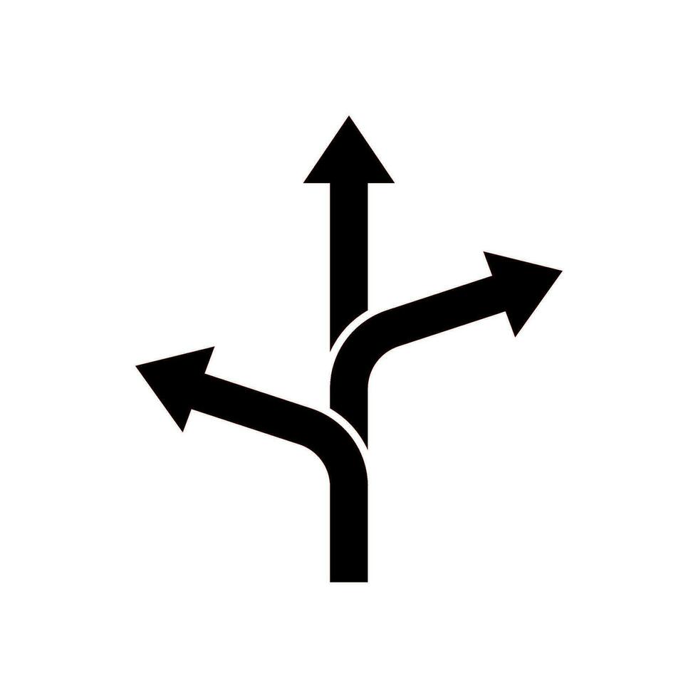 three way vector icon