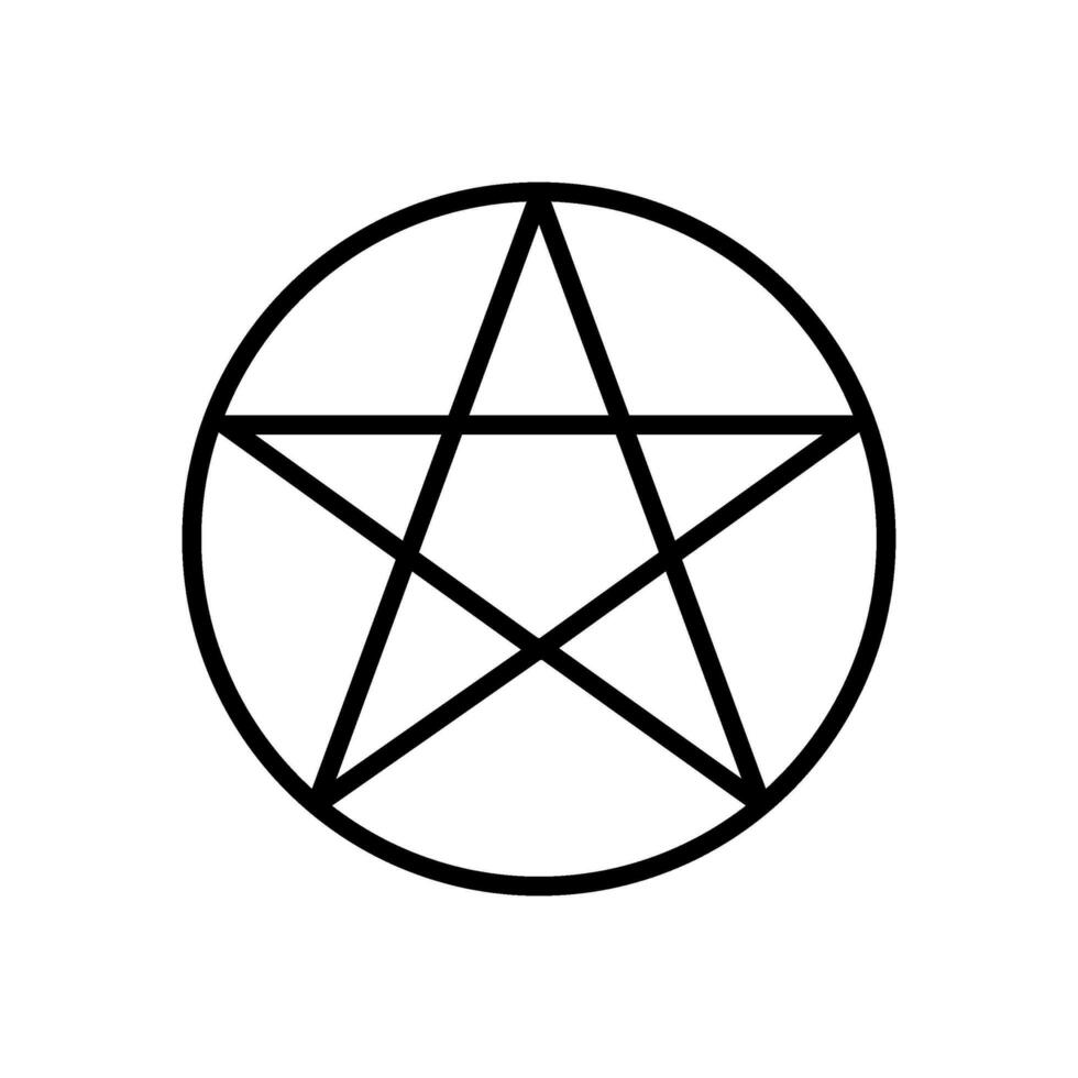Pentagram outline vector icon