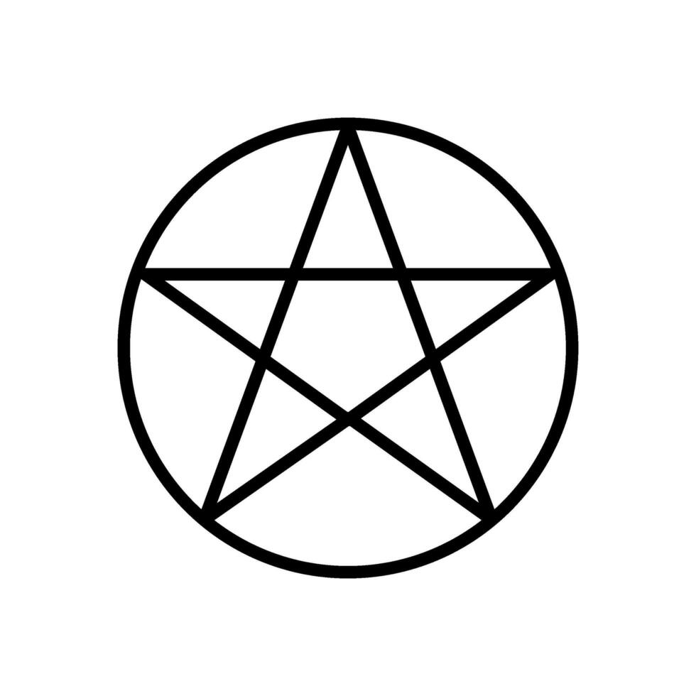 Pentagram outline vector icon