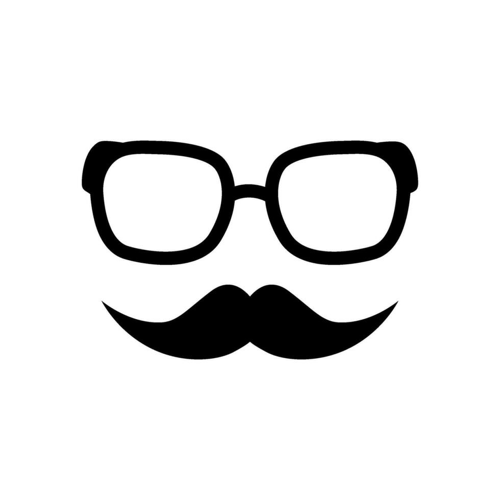 lentes y Bigote plano estilo vector icono