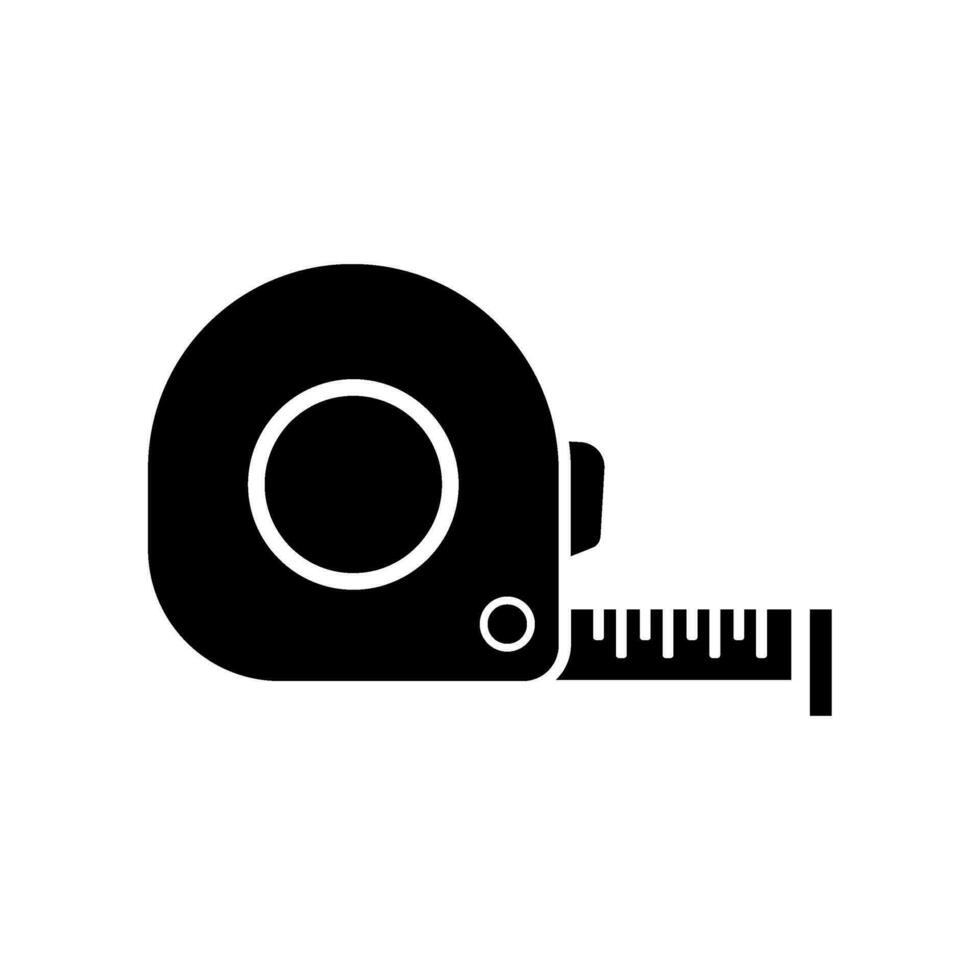 Measure tape glyph icon vector