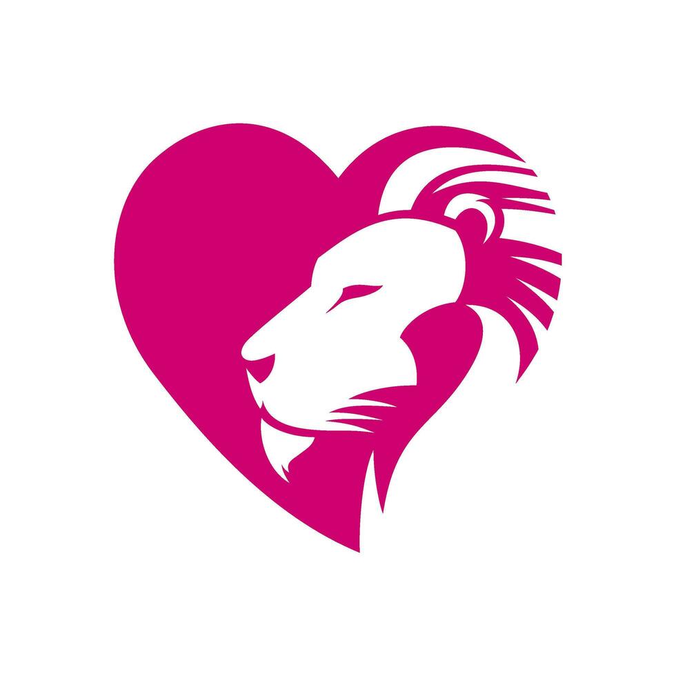 corazón de León vector logo