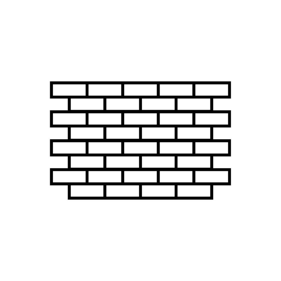 line icon brick wall icon vector