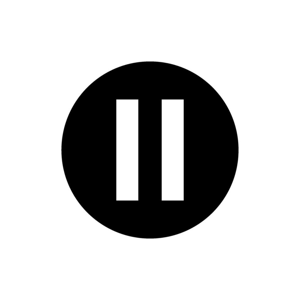 Pause button Flat Style Icon Vector