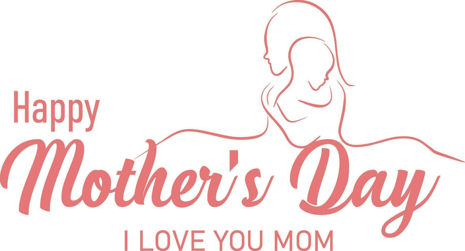 Happy mothers day typography and wishes vector
