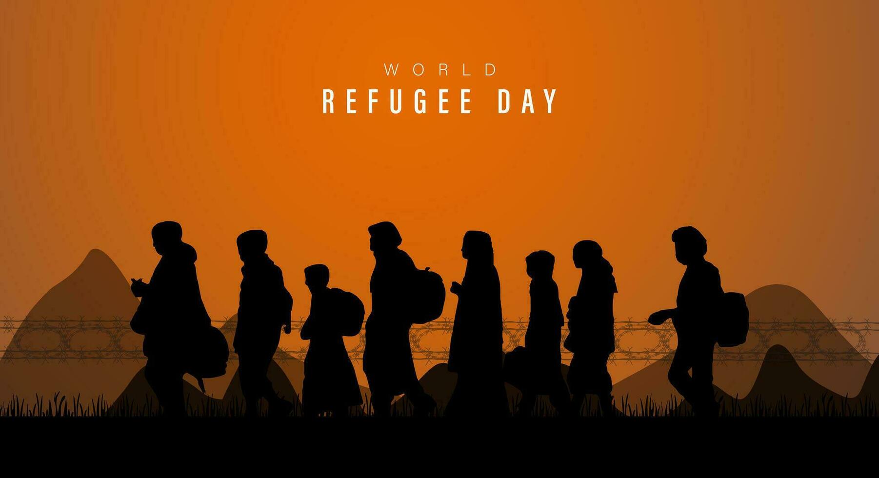 World Refugee Day, Vector illustration