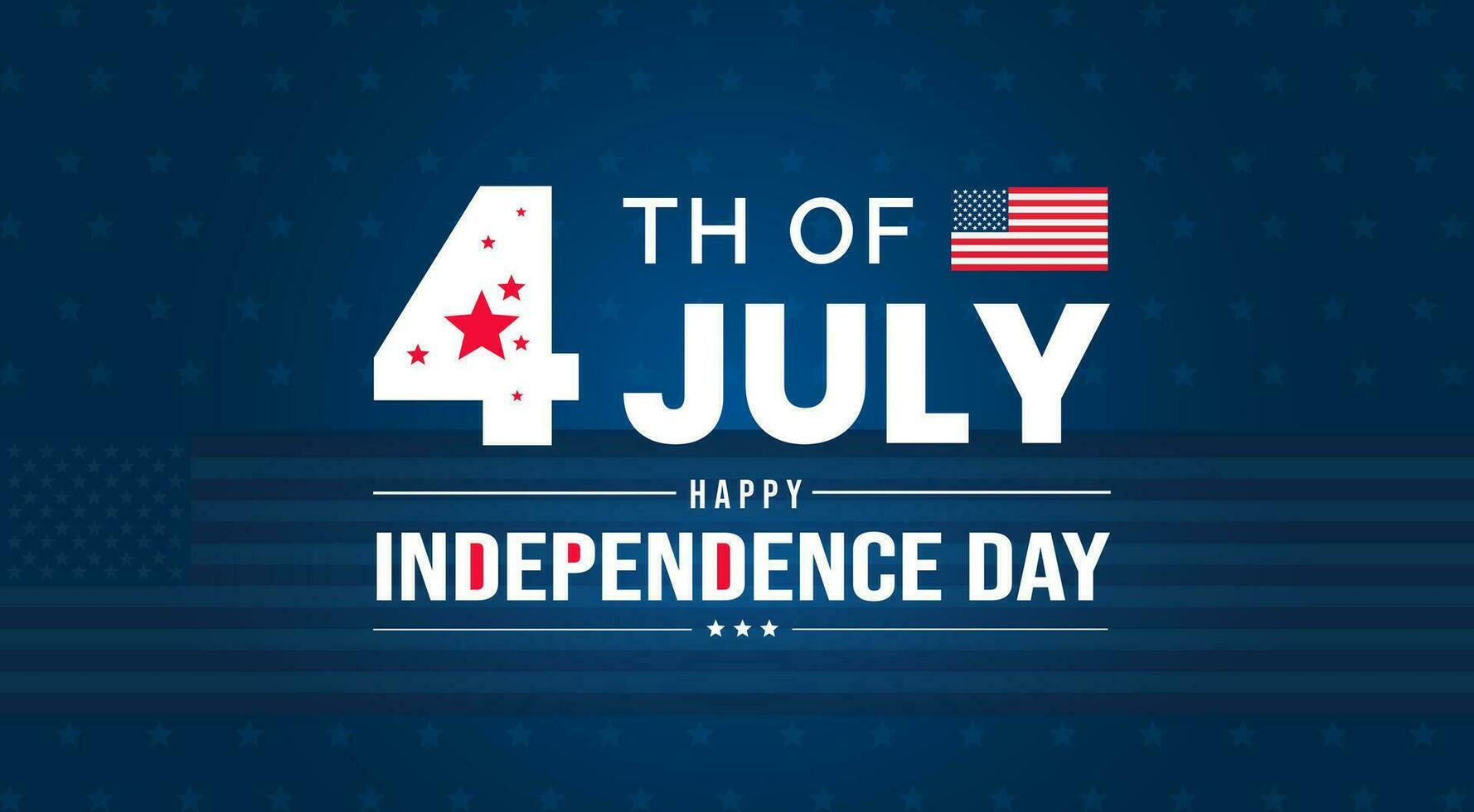 4th of July United States Independence Day celebration promotion advertising background, poster, card or banner template with American flag and typography. Independence day USA festive decoration. vector
