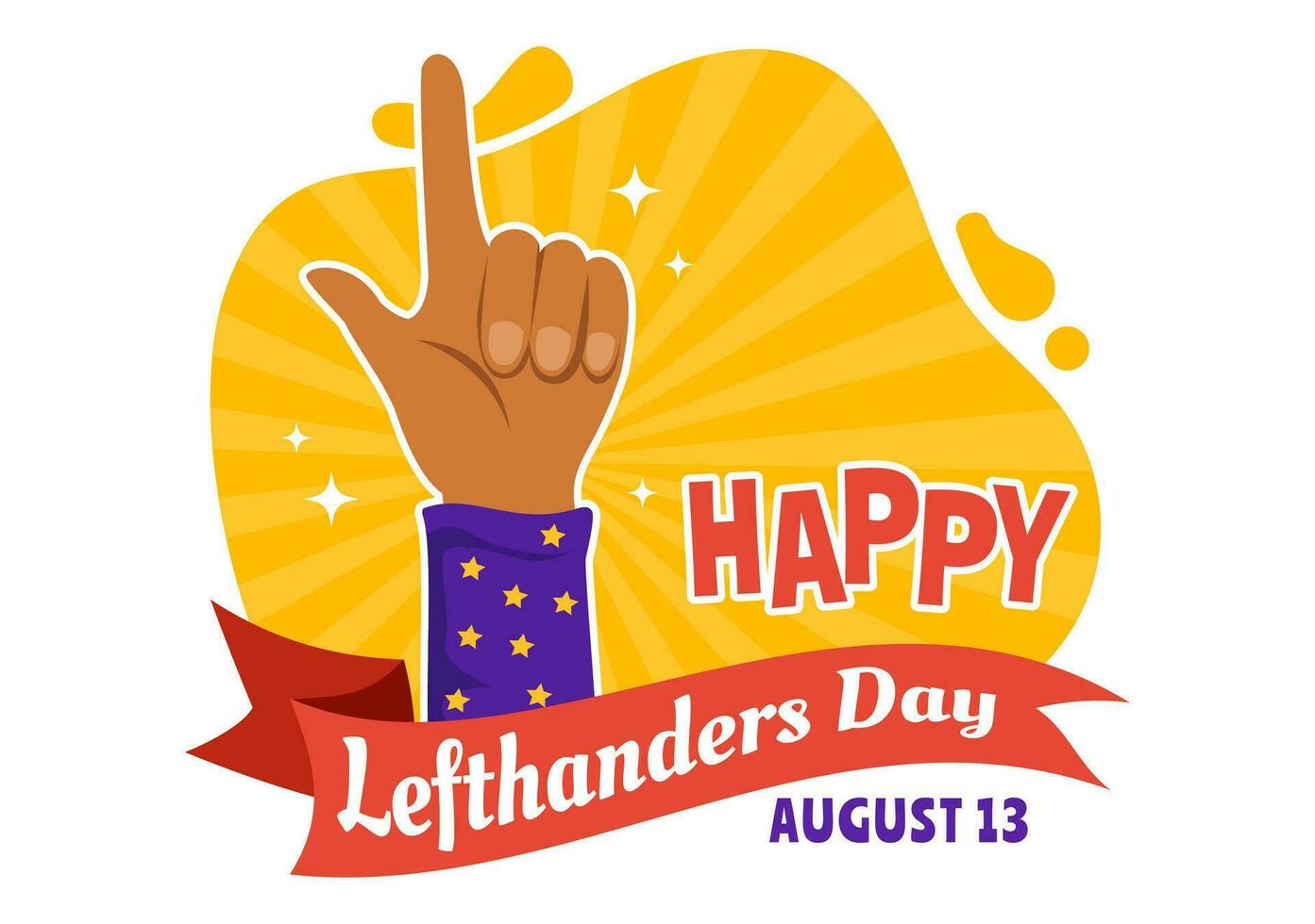 Happy LeftHanders Day Celebration Vector Illustration with Raise Awareness of Pride in Being Left Handed in Flat Cartoon Hand Drawn Templates