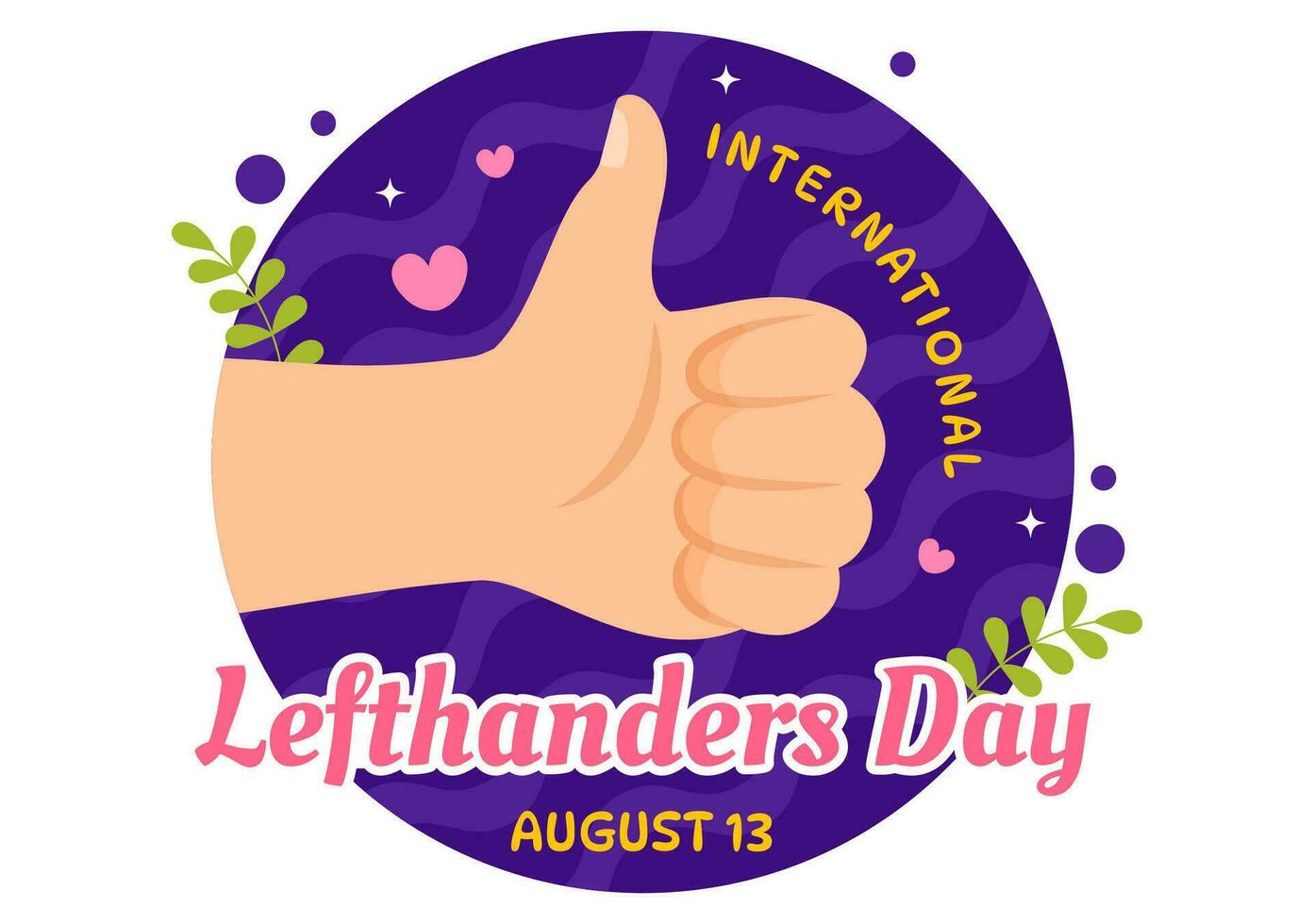 Happy LeftHanders Day Celebration Vector Illustration with Raise Awareness of Pride in Being Left Handed in Flat Cartoon Hand Drawn Templates