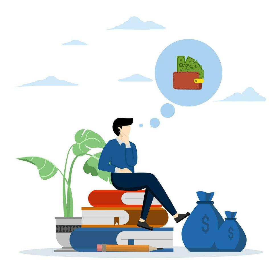 financial problems, economic crisis, business bankruptcy, pressing office workers with headaches, unpaid loan debts, how to make money fast. Vector illustration on a white background.