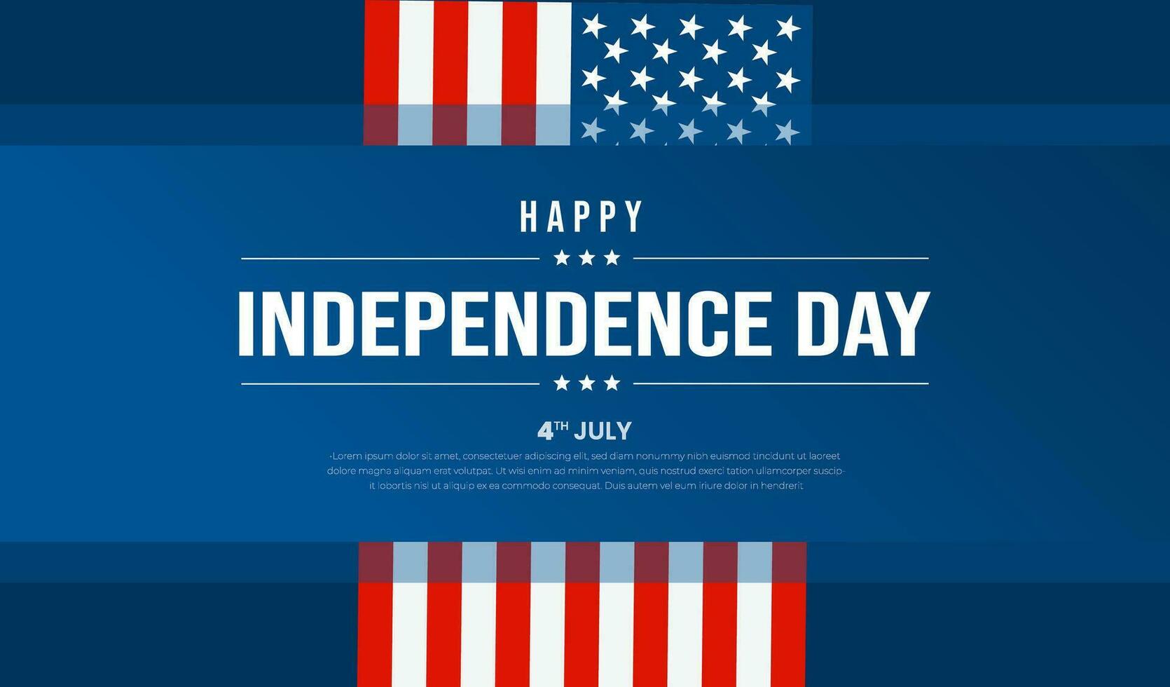 4th of July United States Independence Day celebration promotion advertising background, poster, card or banner template with American flag and typography. Independence day USA festive decoration. vector