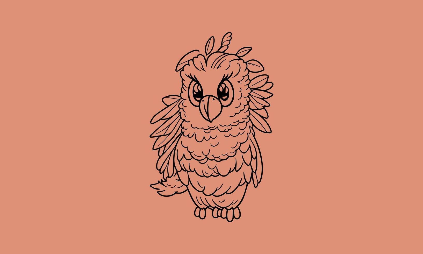 happy cute parrot kawaii colouring book design vector