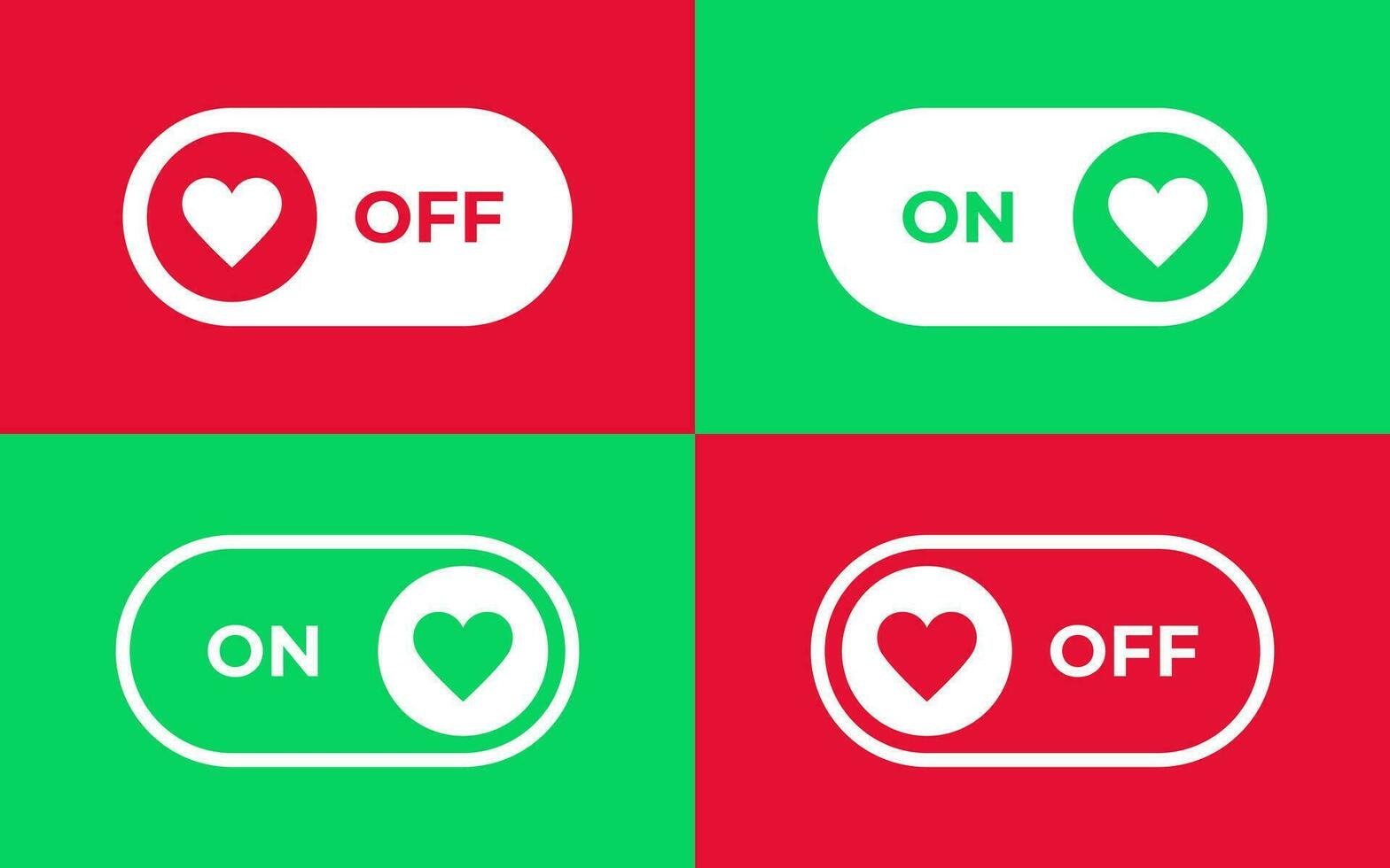 Turn on and off mode switch. On and Off icons. Vector scalable graphics