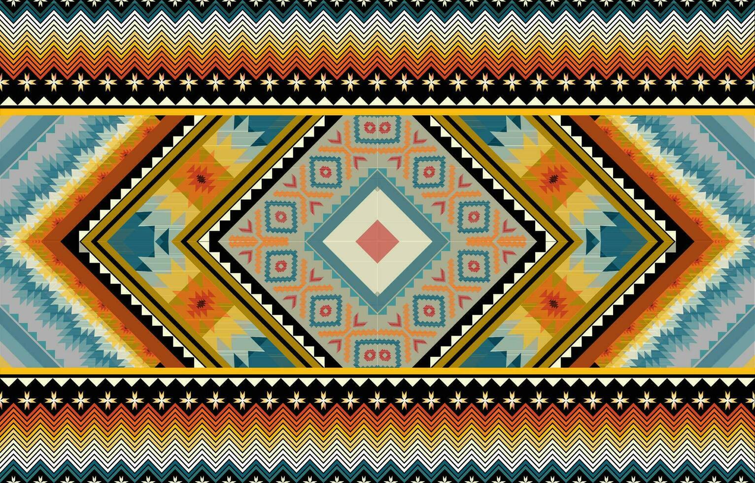 The geometric ethnic pattern of traditional style. Navajo, America Indian patterns. Design for background, wallpaper, clothing, wrapping, Batik, fabric, and prints. Vector illustration.
