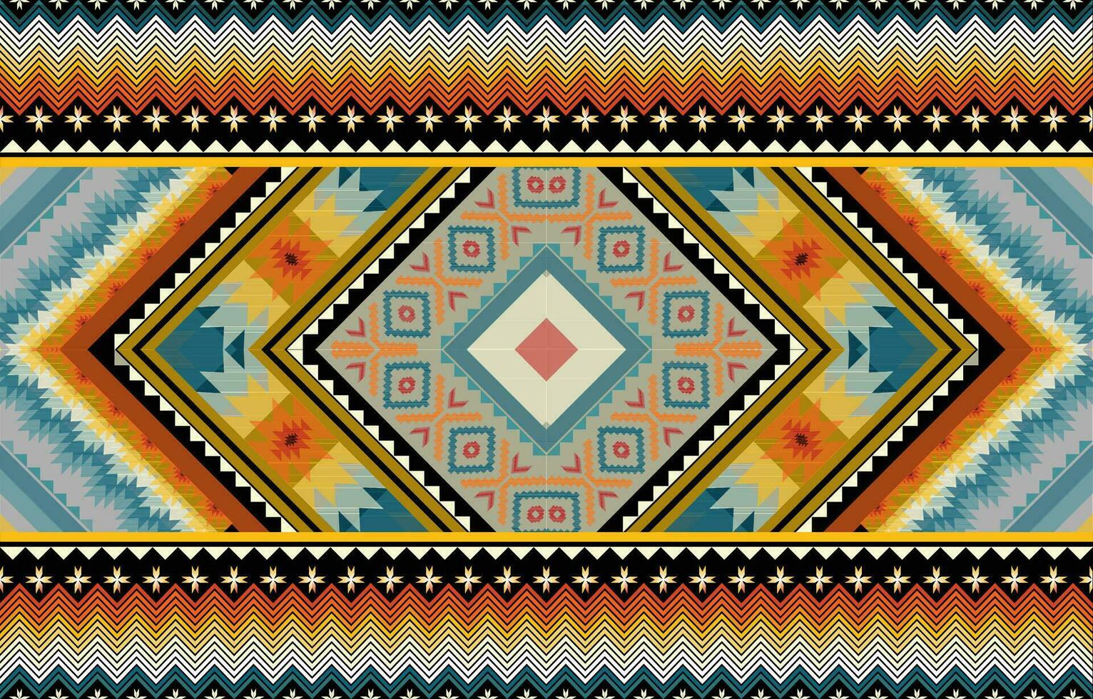 The geometric ethnic pattern of traditional style. Navajo, America Indian patterns. Design for background, wallpaper, clothing, wrapping, Batik, fabric, and prints. Vector illustration.