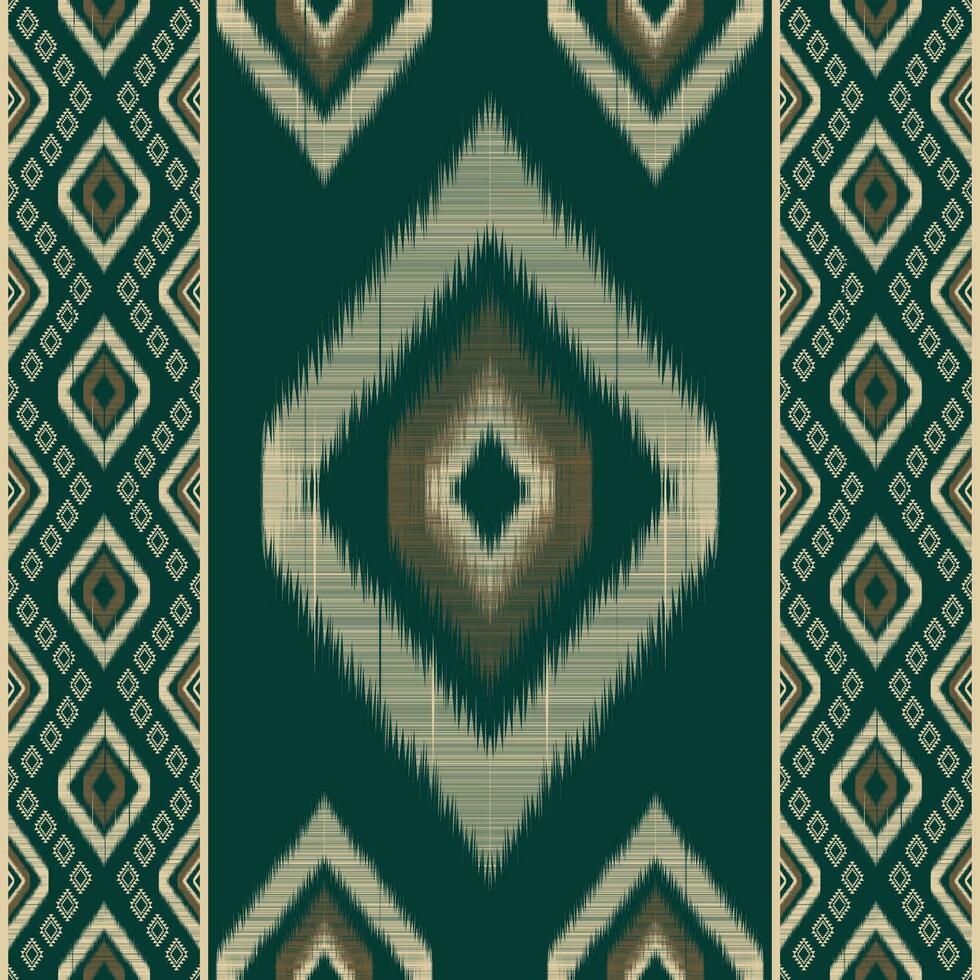 Ikat paisley. Eethnic pattern oriental African American Indonesia, Asia, Aztec motif textile and bohemian.design for background, wallpaper,carpet print, fabric, batik .vector ikat pattern. vector
