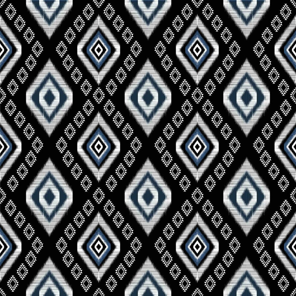 Ikat paisley. Eethnic pattern oriental African American Indonesia, Asia, Aztec motif textile and bohemian.design for background, wallpaper,carpet print, fabric, batik .vector ikat pattern. vector