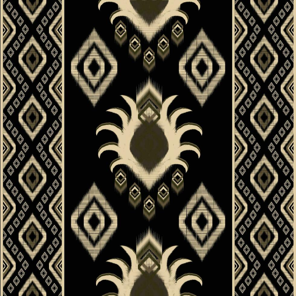 Ikat paisley. Eethnic pattern oriental African American Indonesia, Asia, Aztec motif textile and bohemian.design for background, wallpaper,carpet print, fabric, batik .vector ikat pattern. vector