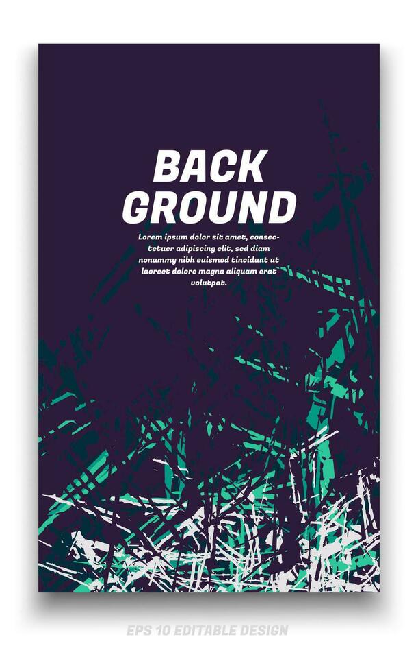 Abstract grunge background cover design with brush strokes concept. Design element for posters, magazines, book covers, brochure template, flyer, presentation. vector