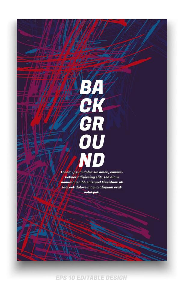 Abstract grunge background cover design with brush strokes concept. Design element for posters, magazines, book covers, brochure template, flyer, presentation. vector