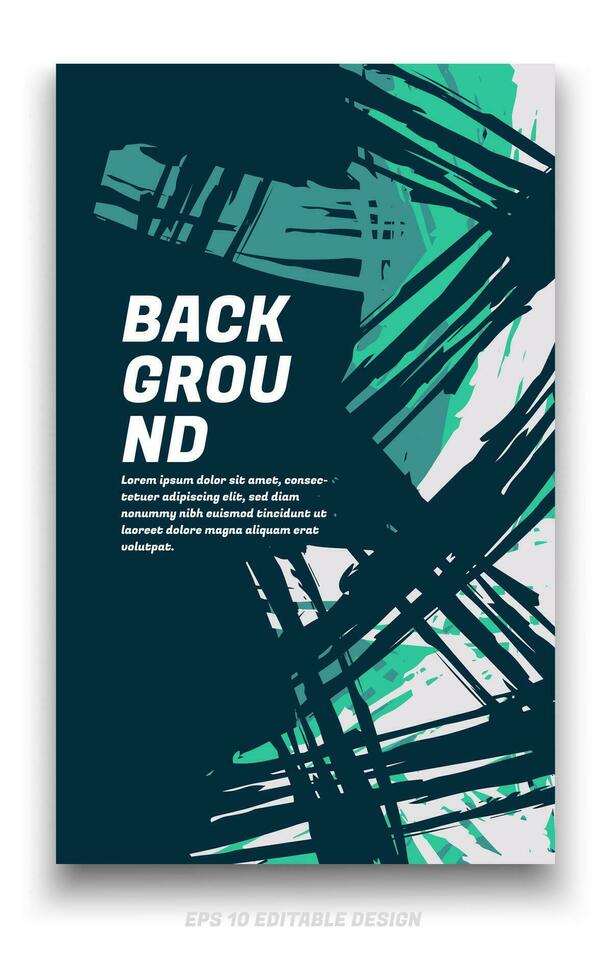 Abstract grunge background cover design with brush strokes concept. Design element for posters, magazines, book covers, brochure template, flyer, presentation. vector