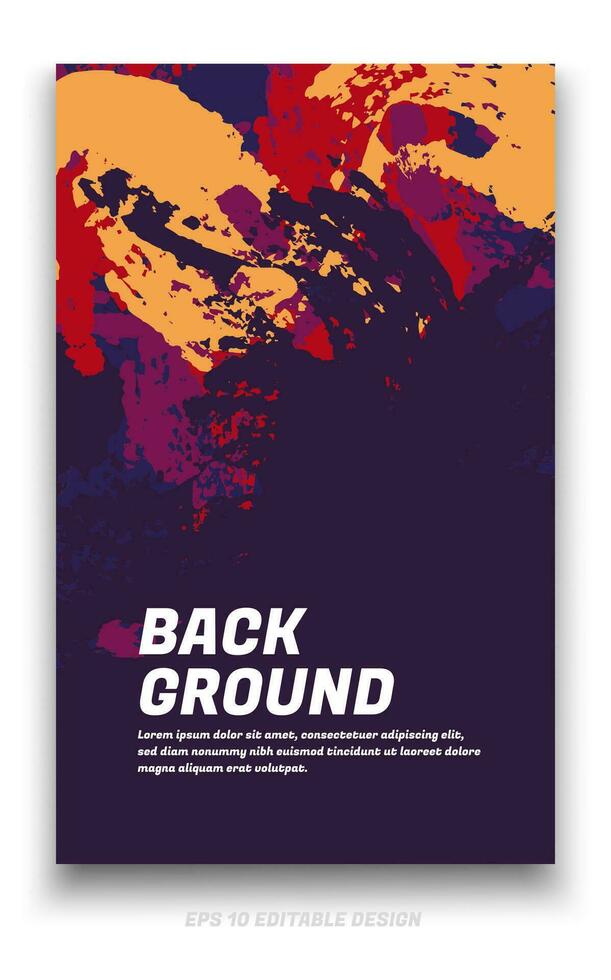 Abstract grunge background cover design with brush strokes concept. Design element for posters, magazines, book covers, brochure template, flyer, presentation. vector