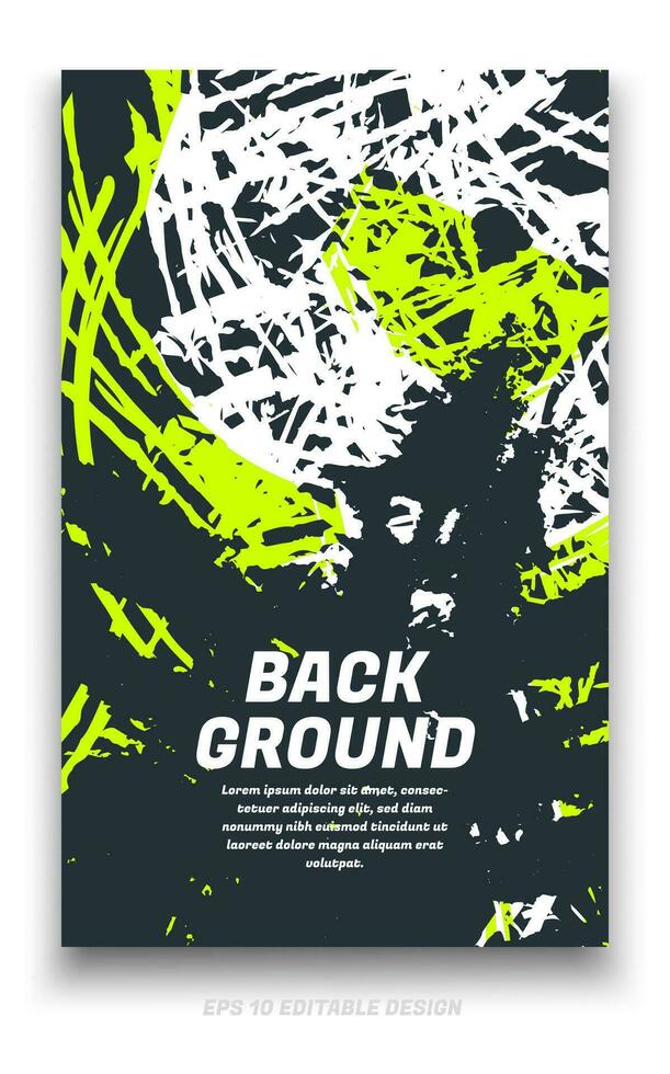 Abstract grunge background cover design with brush strokes concept. Design element for posters, magazines, book covers, brochure template, flyer, presentation. vector