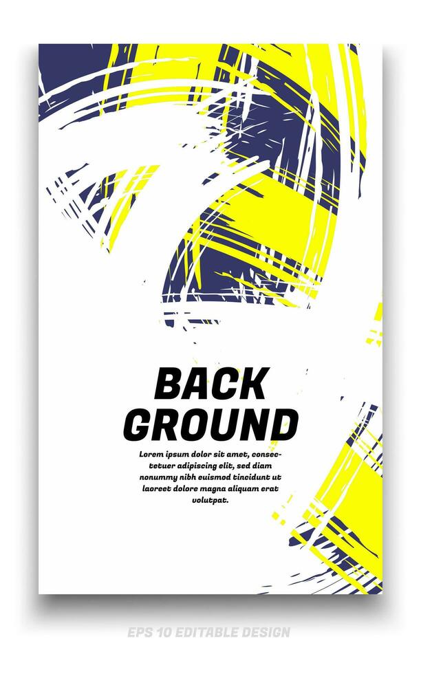 Abstract grunge background cover design with brush strokes concept. Design element for posters, magazines, book covers, brochure template, flyer, presentation. vector