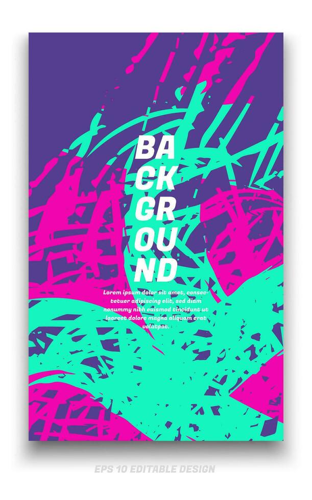 Abstract grunge background cover design with brush strokes concept. Design element for posters, magazines, book covers, brochure template, flyer, presentation. vector