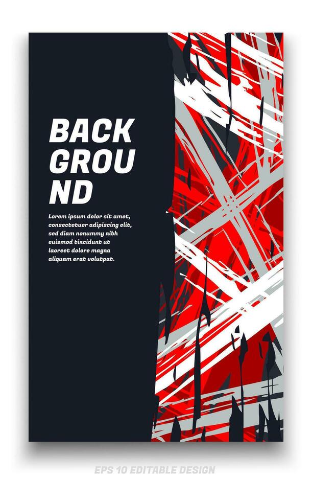 Abstract grunge background cover design with brush strokes concept. Design element for posters, magazines, book covers, brochure template, flyer, presentation. vector