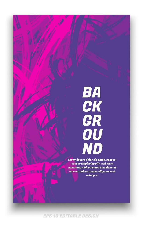 Abstract grunge background cover design with brush strokes concept. Design element for posters, magazines, book covers, brochure template, flyer, presentation. vector