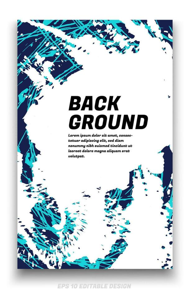 Abstract grunge background cover design with brush strokes concept. Design element for posters, magazines, book covers, brochure template, flyer, presentation. vector