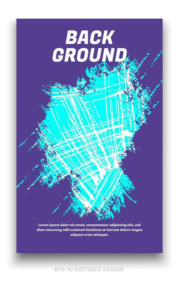 Abstract grunge background cover design with brush strokes concept. Design element for posters, magazines, book covers, brochure template, flyer, presentation. vector