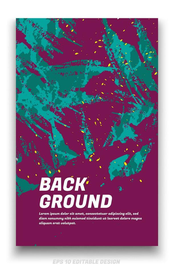 Abstract grunge background cover design with brush strokes concept. Design element for posters, magazines, book covers, brochure template, flyer, presentation. vector