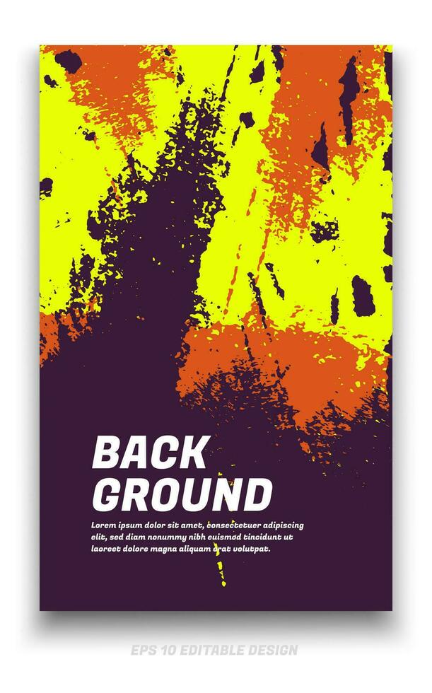 Abstract grunge background cover design with brush strokes concept. Design element for posters, magazines, book covers, brochure template, flyer, presentation. vector
