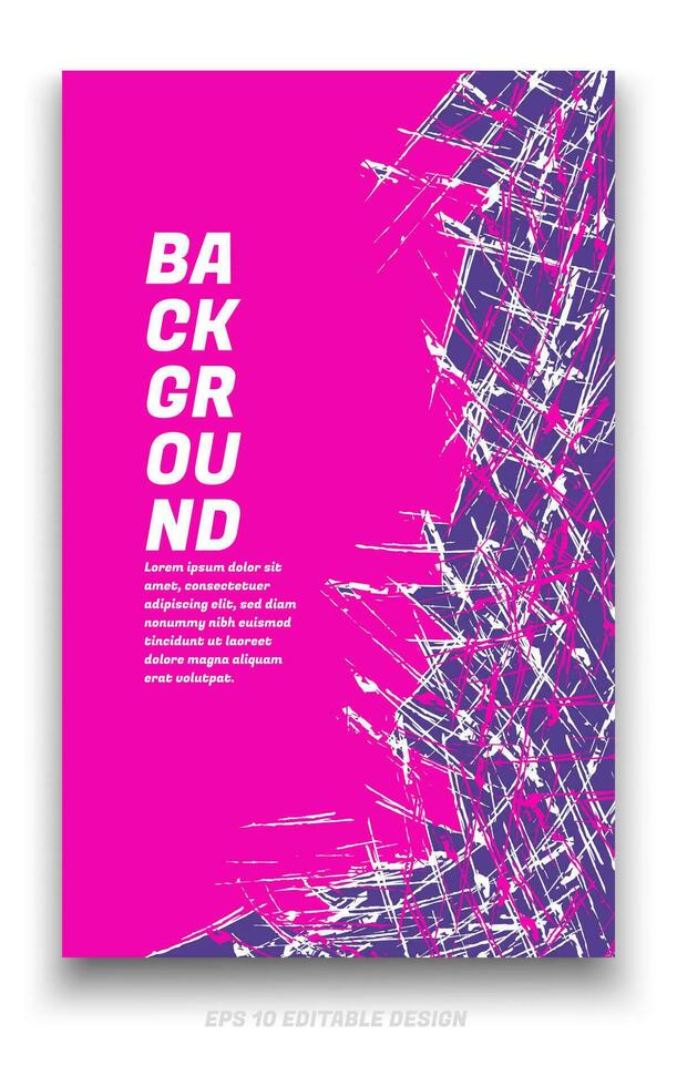 Abstract grunge background cover design with brush strokes concept. Design element for posters, magazines, book covers, brochure template, flyer, presentation. vector