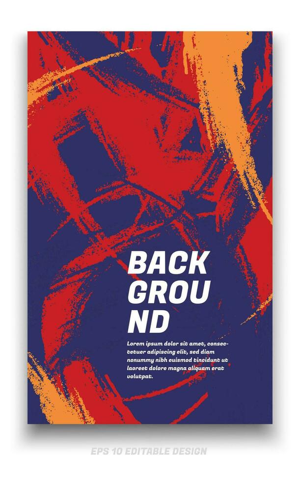 Abstract grunge background cover design with brush strokes concept. Design element for posters, magazines, book covers, brochure template, flyer, presentation. vector