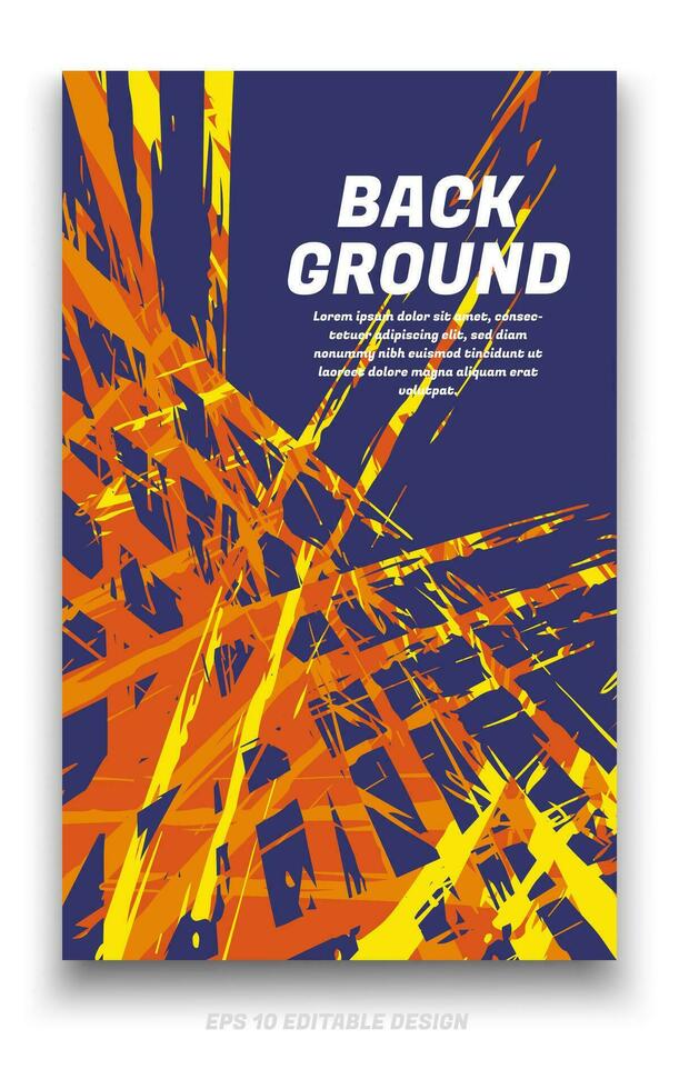 Abstract grunge background cover design with brush strokes concept. Design element for posters, magazines, book covers, brochure template, flyer, presentation. vector