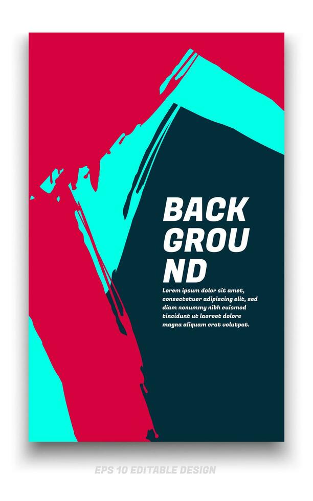 Abstract grunge background cover design with brush strokes concept. Design element for posters, magazines, book covers, brochure template, flyer, presentation. vector