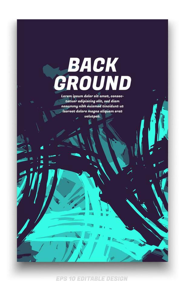 Abstract grunge background cover design with brush strokes concept. Design element for posters, magazines, book covers, brochure template, flyer, presentation. vector