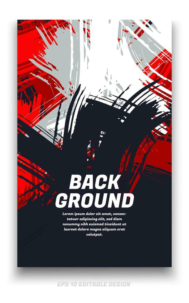 Abstract grunge background cover design with brush strokes concept. Design element for posters, magazines, book covers, brochure template, flyer, presentation. vector